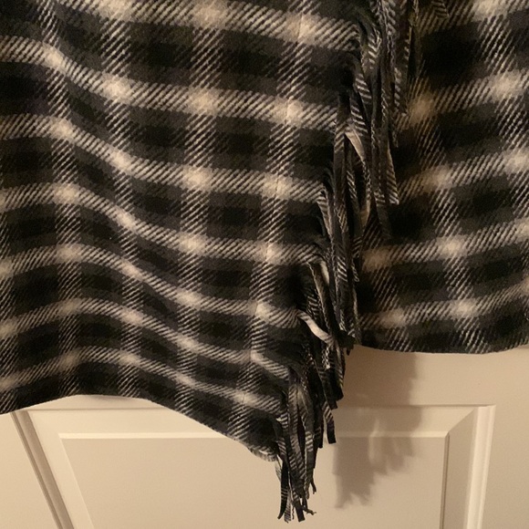 NWT Time and Tru XXL black & grey plaid faux wrap fringe heavy skirt - Picture 5 of 16